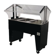Advance Tabco B3-CPU-B 47" x 35" Black Vinyl Portable 3 Well Cold Buffet Table | Ice Cooled