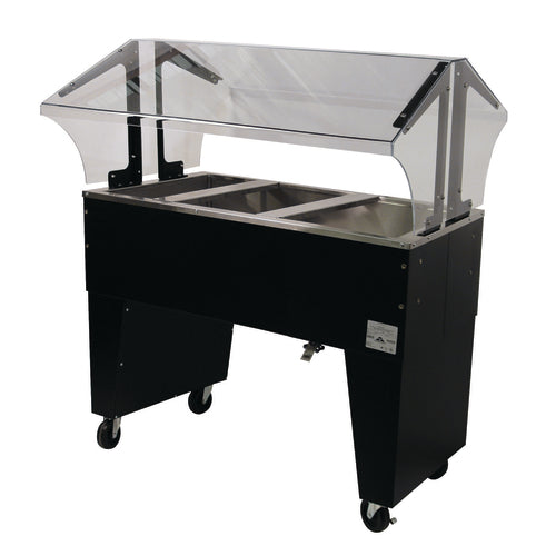Advance Tabco B3-CPU-B 47" x 35" Black Vinyl Portable 3 Well Cold Buffet Table | Ice Cooled