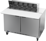 Beverage Air SPE48HC-10C 48" 2 Door Rear Mount Refrigerated Sandwich Prep Table | (10) 1/6 Pan