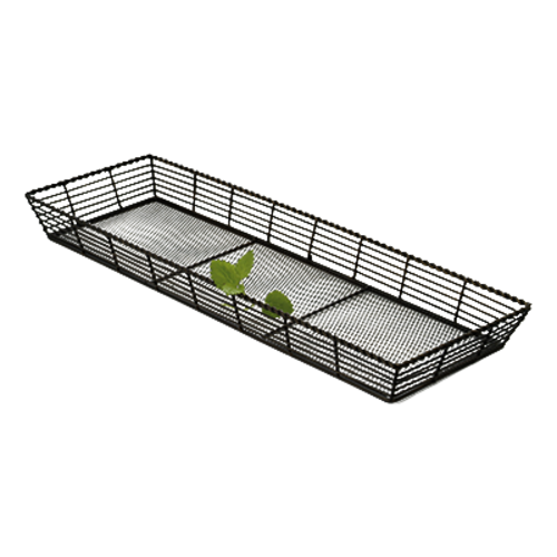 G.E.T. WB-706 Black 22 x 7" Rectangle Wire Display Basket