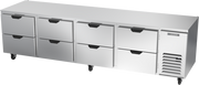 Beverage Air UCRD119AHC-8 119" 8-Drawer Undercounter Refrigerator | 52.5 Cu. Ft.