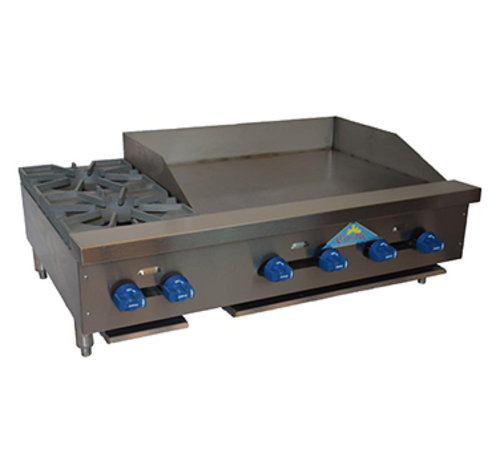 Comstock-Castle FHP42-30T 42" Thermostatic Countertop Gas Griddle & Hot Plate Combo | 120,000 BTU