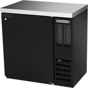 Beverage Air BB36HC-1-F-B 36" 1 Solid Door Black Food Rated Back Bar Cooler w/ Stainless Top | 8.31 Cu. Ft.