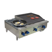 Comstock-Castle FHP36-2LB 36" Manual Countertop Gas Lava Rock Charbroiler & Hot Plate Combo | 120,000 BTU