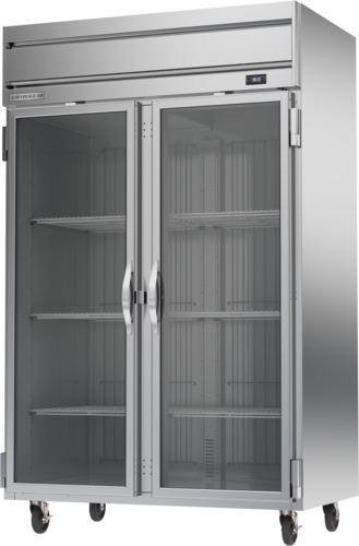 Beverage Air HRP2HC-1G 52" 2 Glass Door Top Mount Reach In Refrigerator | 46.88 Cu. Ft.