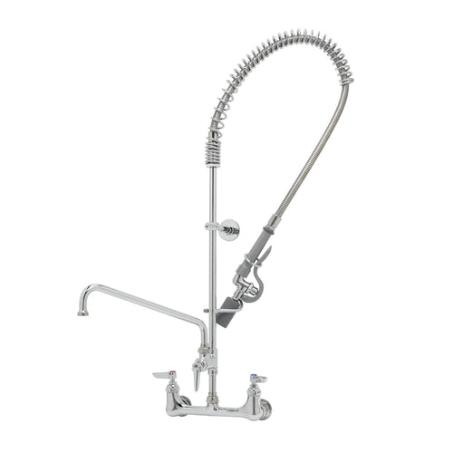 T&S Brass B-0133-ADF12-BJ EasyInstall 8" Center Wall Mount Pre-Rinse Faucet w/ 12" Nozzle