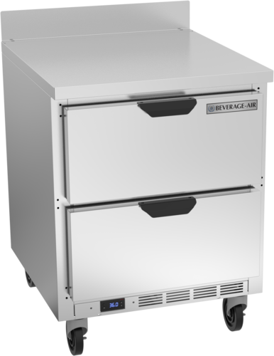 Beverage Air WTFD27AHC-2 27" 2 Drawer Worktop Freezer w/ 4" Removable Backsplash | 6.13 Cu. Ft.
