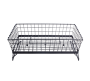Tablecraft Grand Master Transformer GMT21125 21" x 12" Black Powder Coated Metal Basket