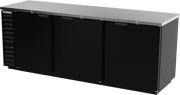 Beverage Air BB94HC-1-B 95" 3 Solid Door Black Back Bar Cooler | 37.82 Cu. Ft.