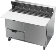 Beverage Air SPED48HC-12C-2 48" 2 Drawer 1 Door Refrigerated Sandwich Prep Table | (12) 1/6 Pan
