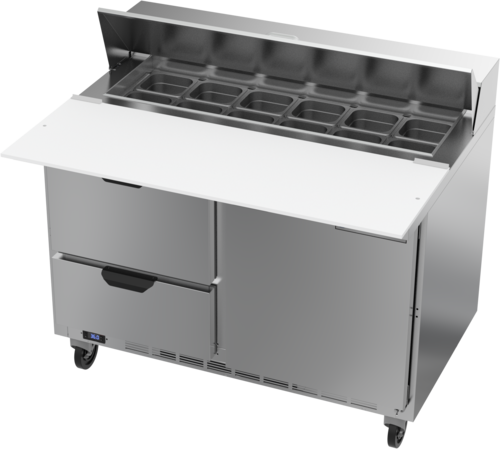 Beverage Air SPED48HC-12C-2 48" 2 Drawer 1 Door Refrigerated Sandwich Prep Table | (12) 1/6 Pan