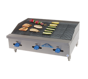 Comstock-Castle FHP36-3LB 36" Manual Countertop Gas Lava Rock Charbroiler | 99,000 BTU