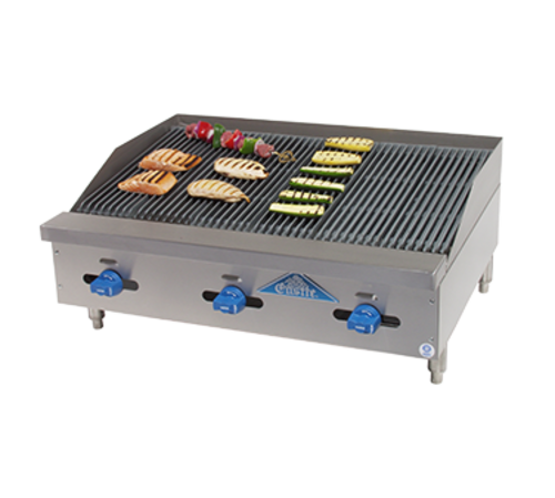 Comstock-Castle FHP36-3LB 36" Manual Countertop Gas Lava Rock Charbroiler | 99,000 BTU