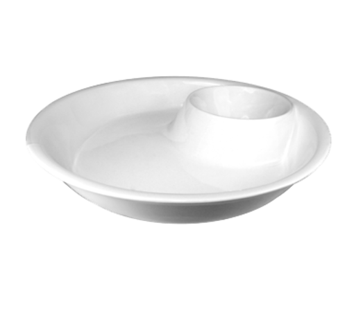 International Tableware FA-441 38 oz. (32 oz. with 6 oz. side well) Serving Plate/Dish | Case of 6
