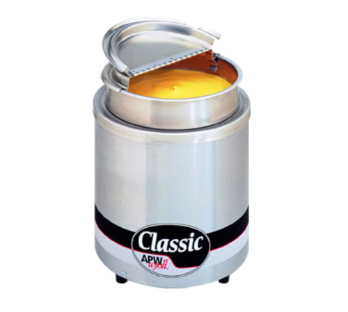 APW Wyott RW-2V-SP 11 Qt. Insulated Round Food Warmer w/ Inset, Lid, & Ladle | 700 Watt