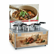 Nemco 6510-T4 12 Qt. Triple Well Soup Warmer w/ Header | 1,200 Watts