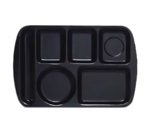 G.E.T. TL-151 Left-Handed 6-Compartment Plastic Cafeteria Tray | Case of 12
