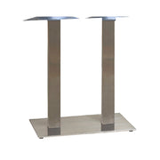 Grosfillex US506009 Stainless Steel 16" x 28" Gamma Lateral Table Base | Silver Grey
