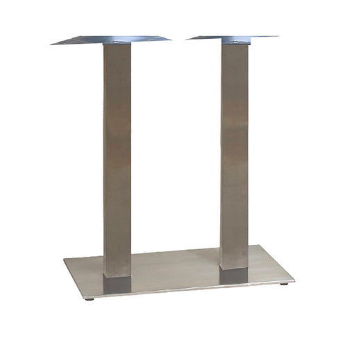 Grosfillex US506009 Stainless Steel 16" x 28" Gamma Lateral Table Base | Silver Grey