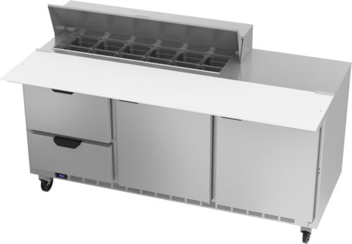 Beverage Air SPED72HC-12C-2 72" 2 Drawer 2 Door Refrigerated Sandwich Prep Table | (12) 1/6 Pan