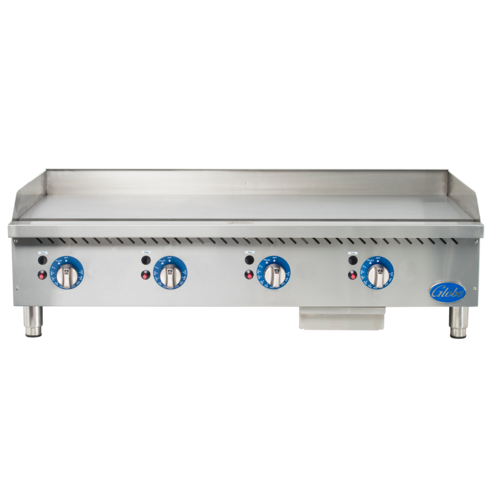 Globe GG48TG 48" Thermostatic Countertop Gas Griddle w/ 1" Plate | 120,000 BTU