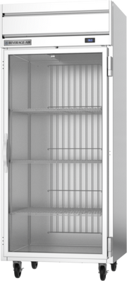 Beverage Air HRS1WHC-1G 26" 1 Wide Glass Door Top Mount Reach In Refrigerator | 30.76 Cu. Ft.