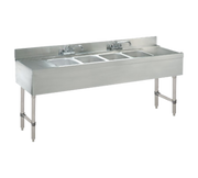 Advance Tabco CRB-64C-X 72" x 21" 4-Compartment Underbar Sink w/ 12" Right & Left Drainboards