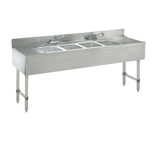 Advance Tabco CRB-64C-X 72" x 21" 4-Compartment Underbar Sink w/ 12" Right & Left Drainboards