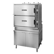 Crown Steam GCX-16 2-Compartment Gas Convection Steamer w/ 36" Cabinet Base