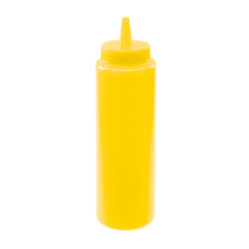 Winco PSB-08Y 8 oz. Yellow Squeeze Bottle | Case of 6