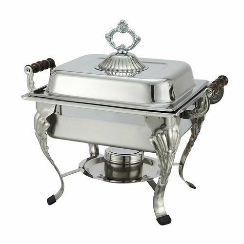 Winco 508 Crown 4 Qt. Square Half Size Chafer