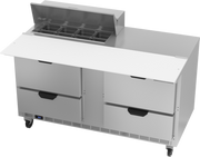Beverage Air SPED60HC-08C-4 60" 4 Drawer Refrigerated Sandwich Prep Table | (8) 1/6 Pan