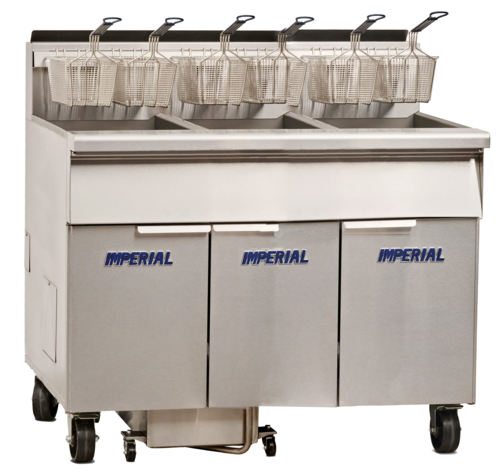 Imperial IFSSP250 (2) 50 Lbs. Gas Space Saver Floor Deep Fryer | 280,000 BTU