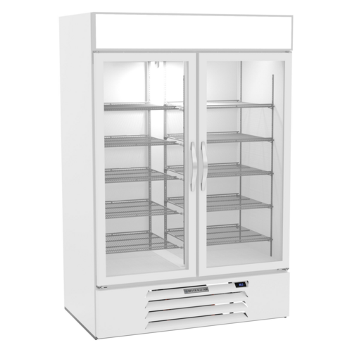 Beverage Air MMR49HC-1-W-WINE MarketMax 52" White 2-Glass Door Wine Refrigerator | 46.15 Cu. Ft.
