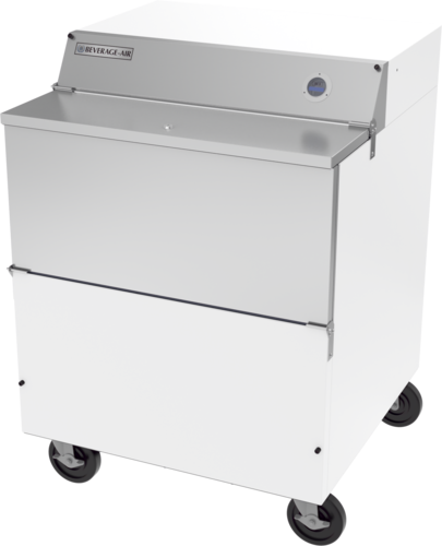 Beverage Air SMF34HC-1-W-02 34" White Single Sided Milk Cooler w/ Stainless Steel Interior | 8 Crate Capacity