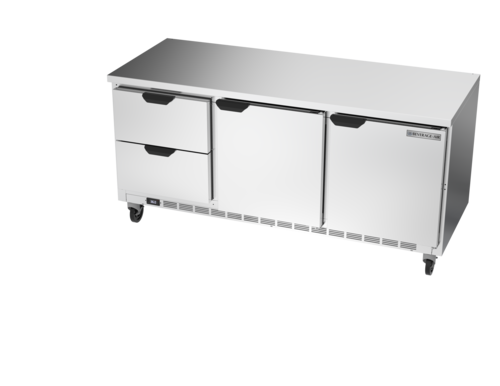 Beverage Air WTRD72AHC-2-FLT 72" 2 Drawer 1 Door Worktop Refrigerator with Flat Top | 17.88 Cu. Ft.