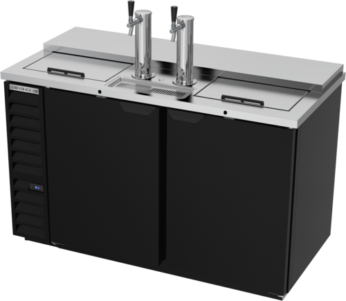 Beverage Air DD58HC-1-C-B 59" Black Club Top 2 Tap Draft Beer Cooler | (3) 1/2 Keg