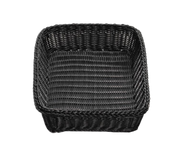Tablecraft M2493 Ridal Black Rectangular Rattan Basket | 19" x 14" x 4"