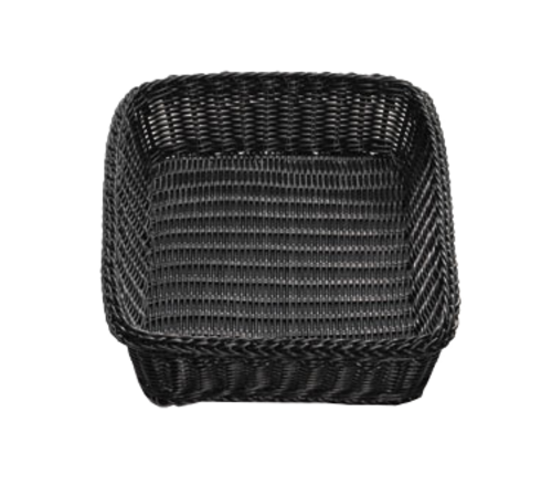 Tablecraft M2493 Ridal Black Rectangular Rattan Basket | 19" x 14" x 4"