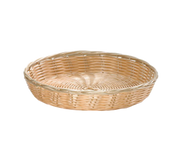 Tablecraft 1169W Natural Round Polypropylene Basket | 10" x 1.5"