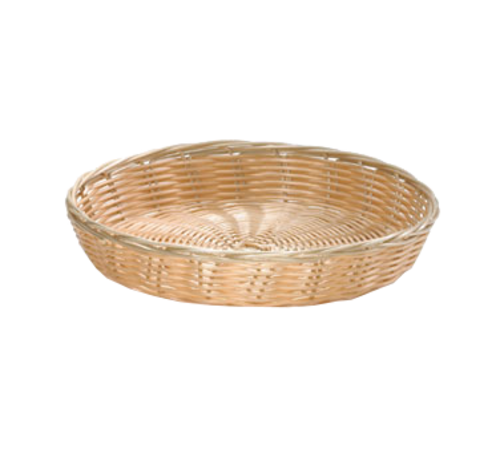 Tablecraft 1169W Natural Round Polypropylene Basket | 10" x 1.5"