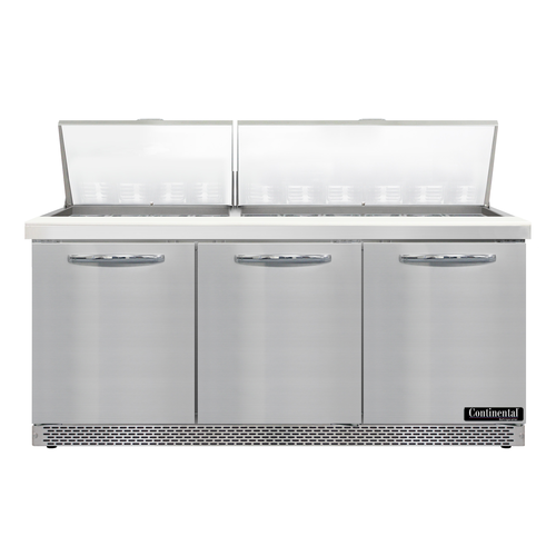 Continental Refrigerator D72N30M-FB Refrigerated Counter, Mega Top Sandwich / Salad Unit