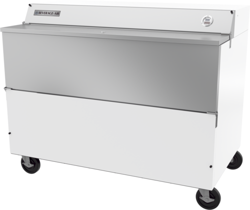 Beverage Air SMF58HC-1-W 58" White Single Sided Forced Air Milk Cooler | 16 Crate Capacity
