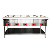 Atosa CSTEB-5C 72.5" CookRite 5-Pan Electric Steam Table | Wet/Dry