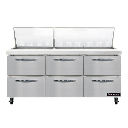 Continental Refrigerator SW72N30M-D Refrigerated Counter, Mega Top Sandwich / Salad Unit