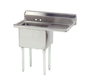 Advance Tabco FE-1-1812-18R-X 38" x 24" 1-Compartment Fabricated Sink w/ 18" Right Drainboard