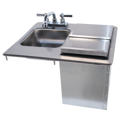 Advance Tabco D-24-SIBL-X 18" x 21" Stainless Steel Drop-In Hand Sink w/ 23 lbs. Ice Bin