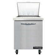 Continental SW27N12M 27" 1-Door Mega Top Refrigerated Sandwich Prep Table | (12) 1/6 Pan