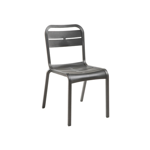 Grosfillex UT110002 Cannes Stacking Outdoor Chair | Charcoal
