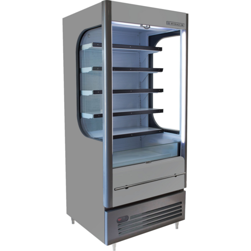 Beverage Air VMHC-12-1-G 35" Gray Vertical Open Air Merchandiser w/ Night Curtain | 12.15 Cu. Ft.